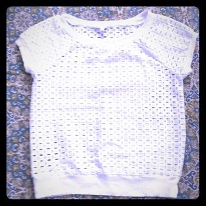 Anthropologie white eyelet pullover